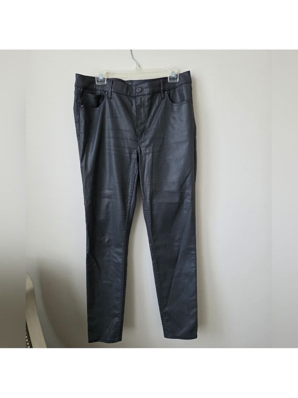 WHITE HOUSE BLACK MARKET | Coated Pants Skinny Gray Sz 12
